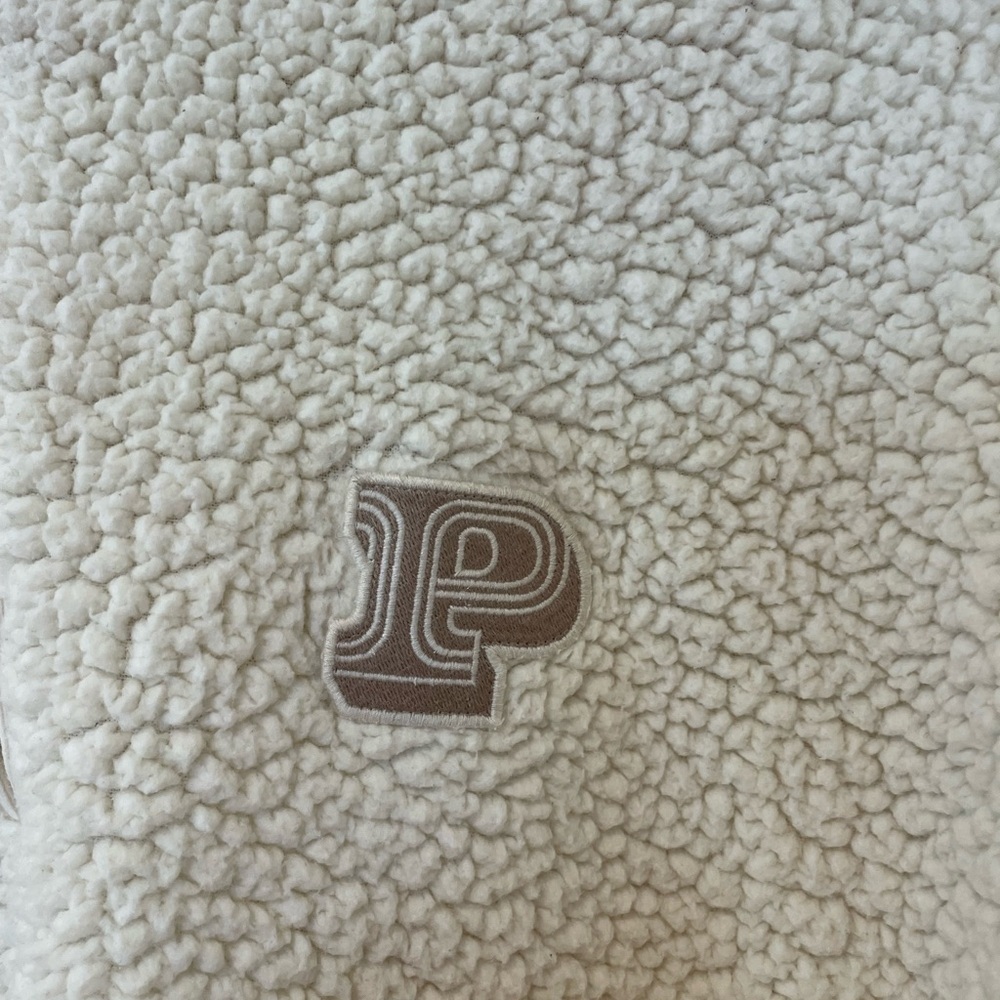 Cream Sherpa Quarter-Zip Pullover Pink Brand - Picture 6 of 13